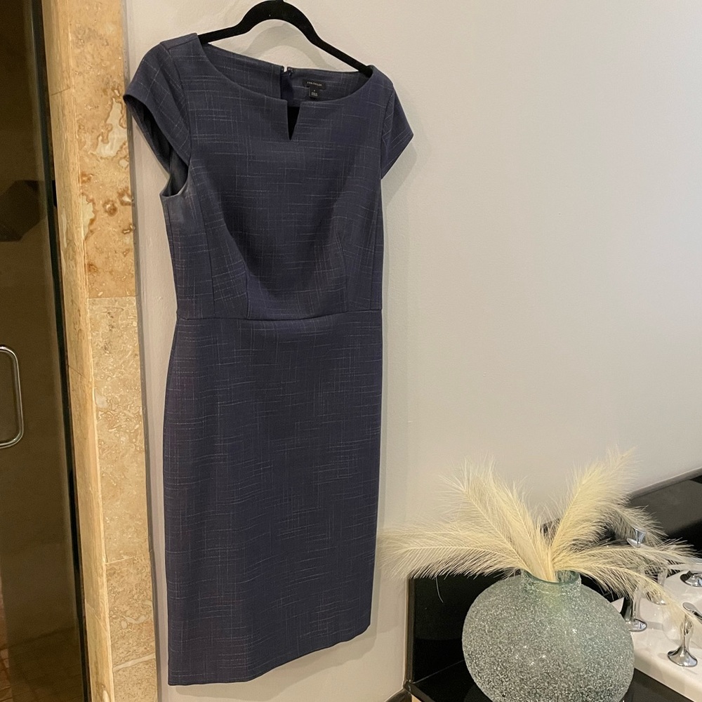 Ann Taylor navy plaid dress